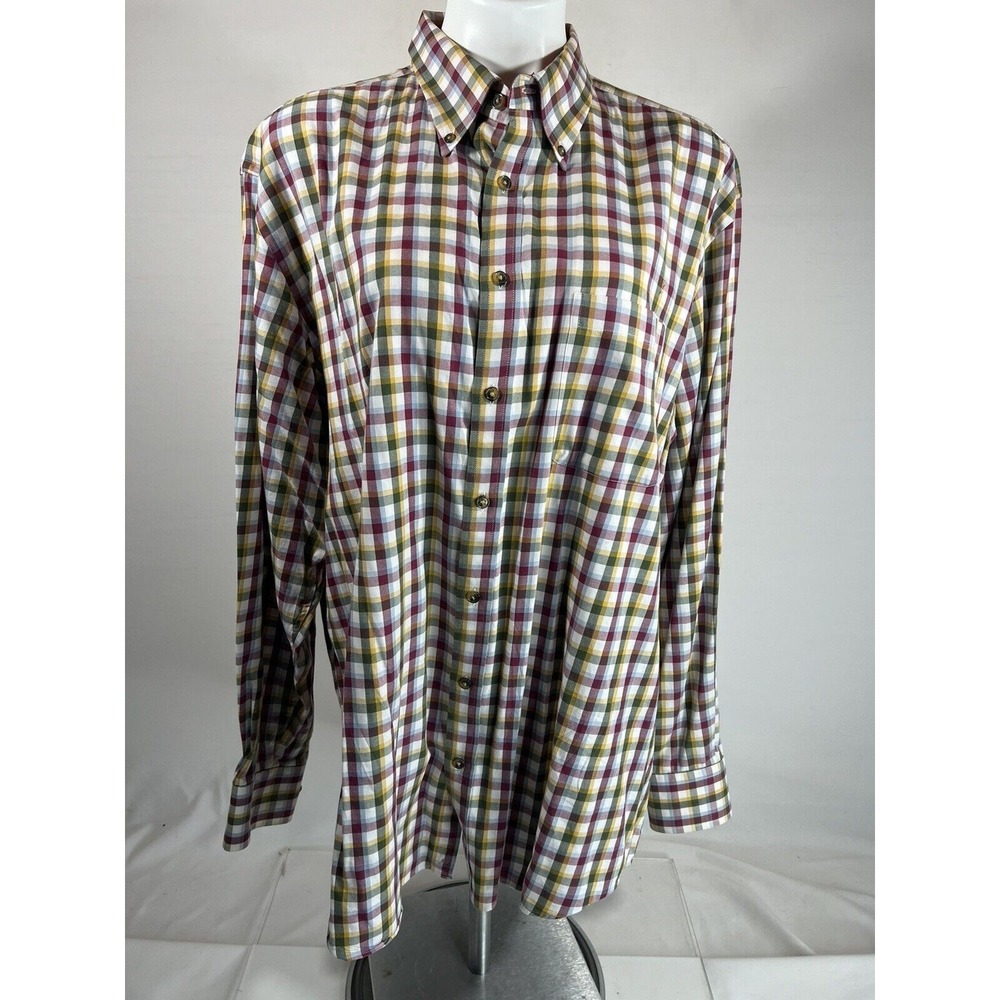 Charles Tyrwhitt‎ Short Sleeve Mens Shirt XL Multicolor Brushed Twill Cotton